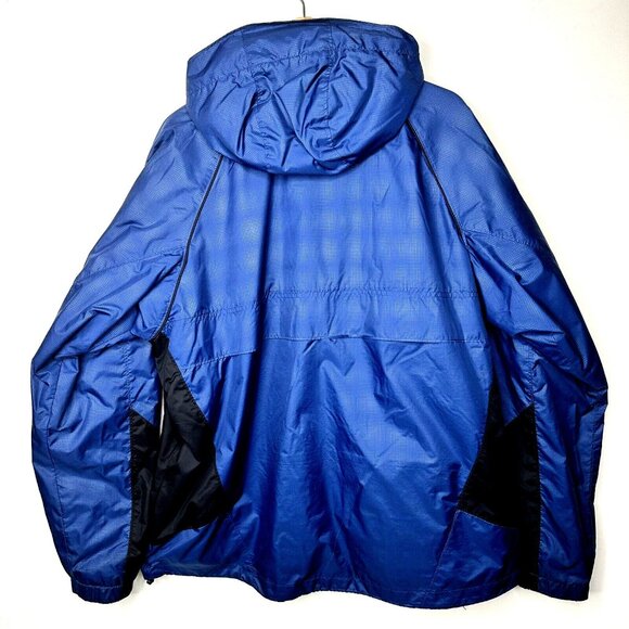 Columbia Mens Jacket Outdoor Hooded Windbreaker Full Zip Hiking Camp Blue Large - Picture 2 of 16